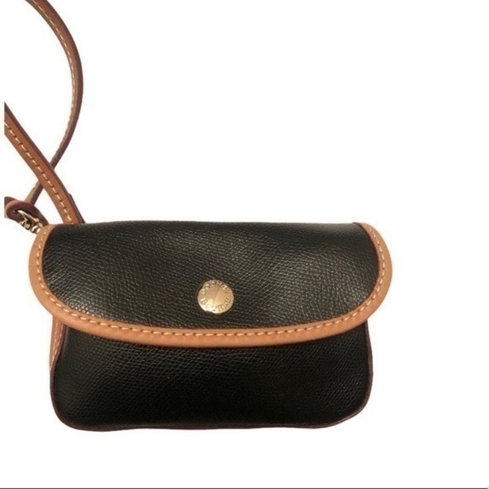 DOONEY & bourke black brown wristlet pouch clutch
